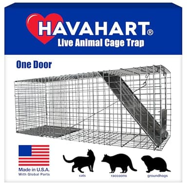 HAVAHART 1079SR Large 1-Door Humane Catch and Release Live Animal Trap Cage - Live Raccoon Trap, for Bobcats, Beavers, Dogs, & More