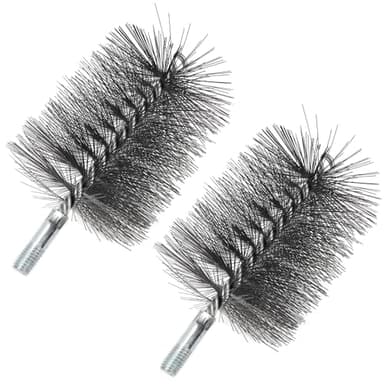 4" Chimney Steel Cleaning Brush with 1/4" Metric Thread Fitting for Insulated Chimneys, Stainless Steel or Metal Stove Pipes, Works with Most Chimney Rod Sets (4 Inch)