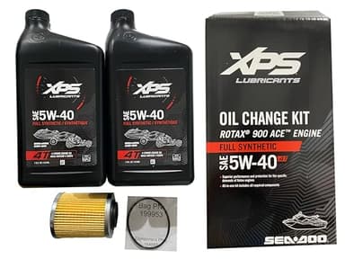 OEM Full Synthetic 5W-40 Engine Oil Change Kit 9779485 Compatible with Seadoo Spark 2up 3up 900 ACE Rotax Models