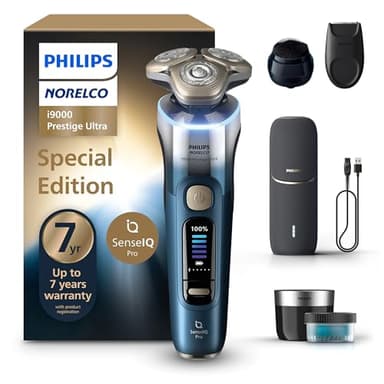 Philips Norelco Shaver i9000 Prestige Ultra Special Edition - Wet & Dry Electric Shaver, SenseIQ Pro Technology, Triple Lift & Cut System, 360 Rotating NanoTech Precision Blades, Model XP9406/93
