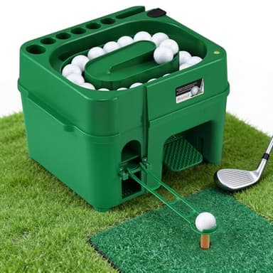 Newhai Upgraded Golf Ball Dispenser Protable Golf Tee Machine 50-Ball Capacity Golf Ball Launcher with 2 Ball Feed Ramps for Indoor/Outdoor Practice, Ideal for Beginners to Advanced Golfers