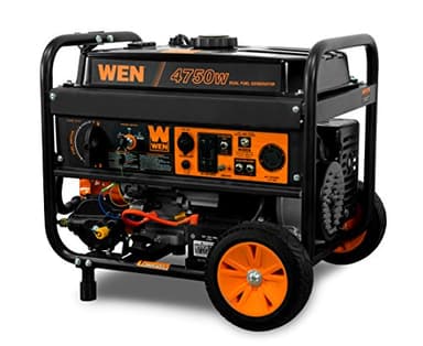 WEN 4,750-Watt 120V/240V Dual Fuel Portable Generator with Wheel Kit and Electric Start (DF475T)