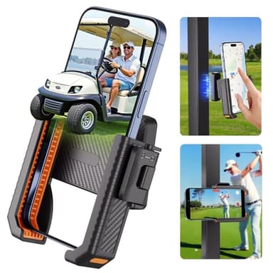Aourxiv Magnetic Golf Cart Phone Holder, Powerful N52 Magnet Base, Fits EZGO, Club Car, Yamaha, Icon, Compatible with iPhone, Samsung, Xiaomi and All 4.5-7" Smartphones