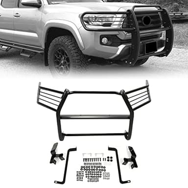 Kojem Bumper Brush Guard Compatible with 2016-2022 Toyota Tacoma Stainless Steel Black Front Bumper Grill Grille Guard Protector Brush Push Bar