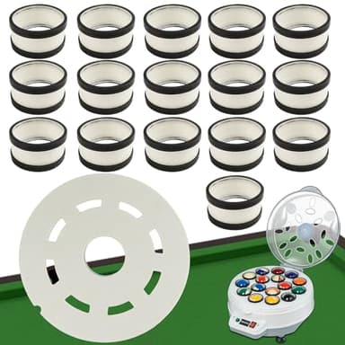 HEIOOM Billiard Ball Cleaning Machine Wool Ring 16 Billiard Ball Cleaner Wool Circle 1 Sheet of Cleaner Felt Long Service Life for Pool Ball Cleaning Machine Replacement Spare Parts