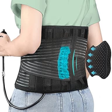 DARLIS Back Brace Support Belt with Inflatable Lumbar Pad - Extra Support for Lower Back Pain, Herniated Disc, Sciatica, Scoliosis, Adjustable Support Straps Lumbar Support Belt for Men Women M