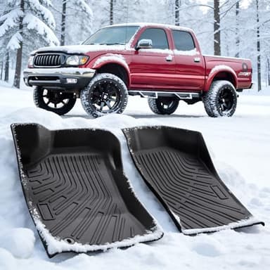 Floor Mats Custom Fit for Toyota Tacoma 1995–2004, All Weather Waterproof Front Floor Liners, Heavy Duty Anti-Slip TPE Pickup Truck Interior Accessories 1996 1997 1998 1999 2020 2001 2002 2003