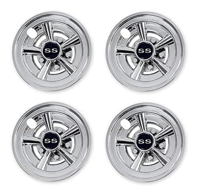 NOKINS Golf Cart Hubcaps 8 Inch Set of 4, Club Car/Ezgo/Yamaha Tires Wheel Covers,Chrome Accessory & Accessories