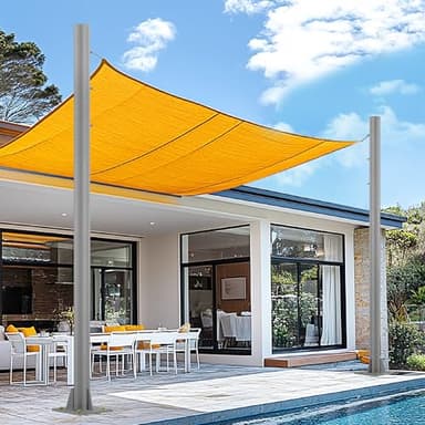 2 Pack Sun Shade Poles, 10 FT Outdoor Sun Shade Poles for Deck, 2.4" Diameter Steel Heavy Duty Shade Pole Kit for Outdoor Terraces, Ground and Backyards, Deep Grey Three Ring Shade Sail Poles