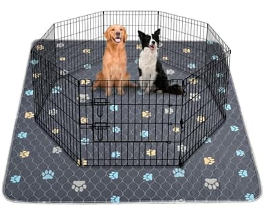 Aitmexcn Washable Puppy Dog Pee Pad, 2PCS 100% Waterproof Whelping Training Mat for Puppy/Senior Dog, Fast Drying Reusable Puppy Pads for Indoor, Outdoor and Car Travel- 48'' x 48'',Gray