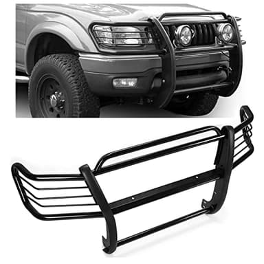 HECASA Grill Brush Guard Compatible with 1998-2004 Toyota Tacoma Light Protector Black Powder Coated (NN892)