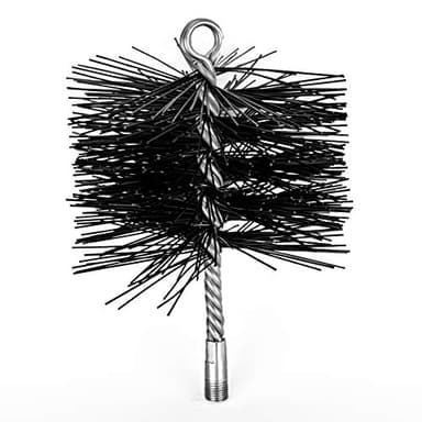 Stanbroil 6 Inch Round Chimney Cleaning Brush with 1/4" NPT Fitting for Insulated Chimneys, Stainless Steel or Metal Stove Pipes- Works with Most Chimney Rod Sets