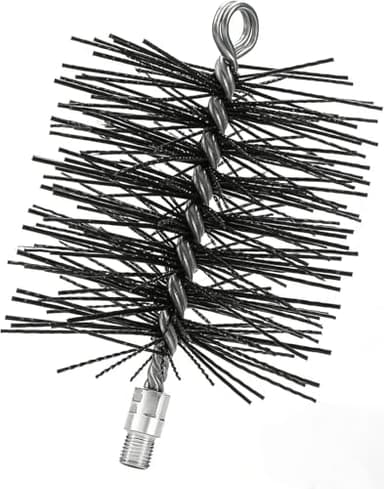 6" Round Poly Chimney Cleaning Brush,1/4 INCH NPSM Fitting,Masonry Flue Compatible 、Stainless Steel Insulated Chimneys, or Metal Stove Pipes