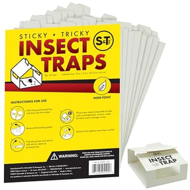 S&T INC. Insect Traps, 30 Count, Glue Traps for Brown Recluse, Hobo Spiders, Black Widows, Use in Home, Basement or Garage, or Utility Rooms for Pest Control