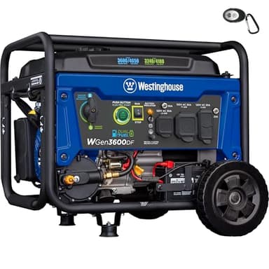 Westinghouse 4650 Peak Watt Dual Fuel Portable Generator, Remote Electric Start with Auto Choke, RV Ready 30A Outlet, Gas & Propane Powered