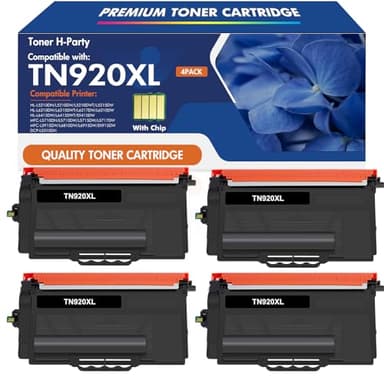 TN920 TN920XL Toner for Brother Printer HL-L6210DW Compatible for TN 920 920XL TN-920XL TN-920 TN920XXL TN920UXXL MFC-L5915DW HL-L6210DWT L5210DW L5210DN L5215DW Cartridge Black High Yield 4 Pack
