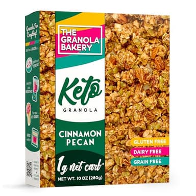 TGB Cinnamon Keto Granola | 1g Net Carb Cereal | Gluten Free Low Carb Nut Snack, 10 Ounces