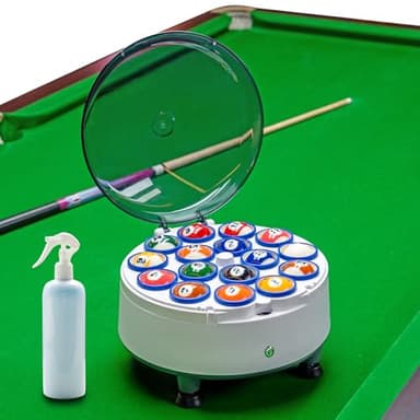 HEIOOM Pool Ball Cleaner Pool Ball Polishing Cleaning Machine Electronic Pool Balls Polishing with Washing Liquid for 16 Billiard 110V 180V