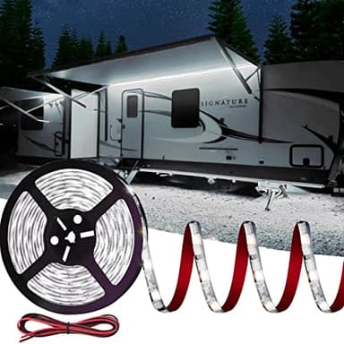 Vbakor 25FT RV Underglow Led Lights Kit, 12V Camper Underbody Lights for Motorhome Travel Trailer Concession Stands Food Trucks, RV Awning Light, RV Led Strip Lights (White)