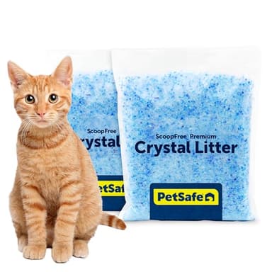 PetSafe ScoopFree Premium Crystal Cat Litter - Outperforms Clay Litter - Refill Packs - Reusable Tray Compatible - Fresh Scent - 4.3 lb Bags - 2 Pack