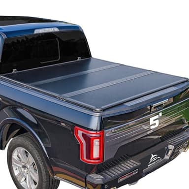Hard Folding Truck Bed Tonneau Cover Compatible with Nissan Frontier 2005-2026 5 ft Short Box w/or w/o Track Rail, Tri Fold Style