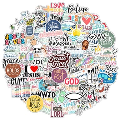 100 Pack Inspiring Christian Stickers for Water Bottles, Laptops, Phone Cases, Waterproof Vinyl, Religious Easter Gifts, Bible Verse Stickers, Christian Gifts for Kids, Teens, Girls and Boys (Faith)