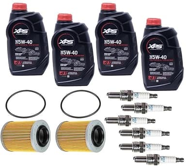 Edwards Full Synthetic Oil Change Kit fits Sea Doo Spark 900 W/Filter O-Ring & NGK Spark Plugs 2 Pack